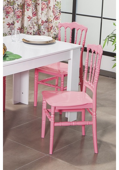 Miray Home Mutfak Sandalyesi 4 Adet - Pembe