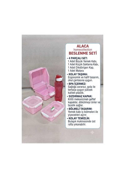 Beslenme Seti Parça Pembe