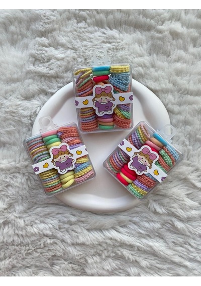 3 Kutu Set Çocuk Rengarenk Toka Çok Renkli