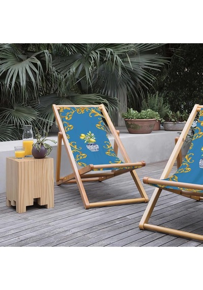 Bluehomeconcept Adawall Blue Lemon Katlanabilir Şezlong