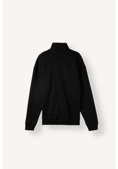 Defacto Boxy Fit Yarım Fermuarlı Dik Yakalı Baskılı Uzun Kollu Sweatshirt H3868ax26aubk81 Siyah-bk81