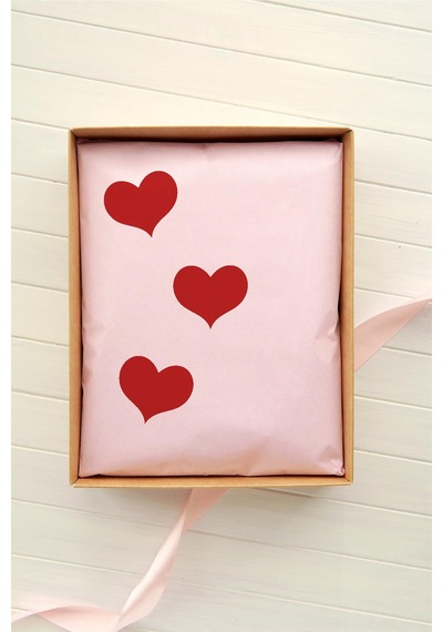 Yılbaşı Sevgililer Günü 3x4 Cm 60 Adet Kalp Sticker Seti, Hediye Paketi Süsü - Paketleme - Özel Kesimli