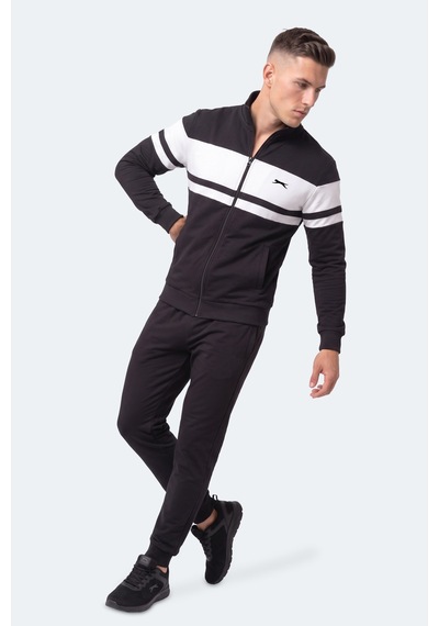 Slazenger Rıder Erkek Dik Yaka Fermuarlı Siyah Sweatshırt