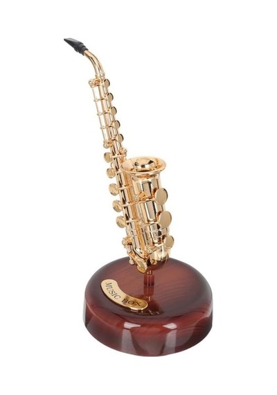 Kişiye Özel Müzik Kutusu Saksafon Kurmalı Müzik Kutusu Dekoratik Müzik Kutusu