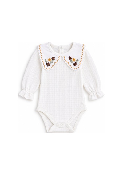 Babyhola 1-3 Yaş Kız Bebek Çocuk Çıtçıtlı Badi Pantolon Şık Alt Üst 2'li Takım Bayramlık 2327 Turuncu