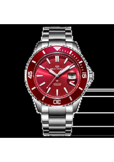 Sea-gull Ocean Serisi 200m Su Geçirmez, Safir Kristal Camlı, Gravürlü Arka Kapaklı 44 Mm Diver Saat Metalik