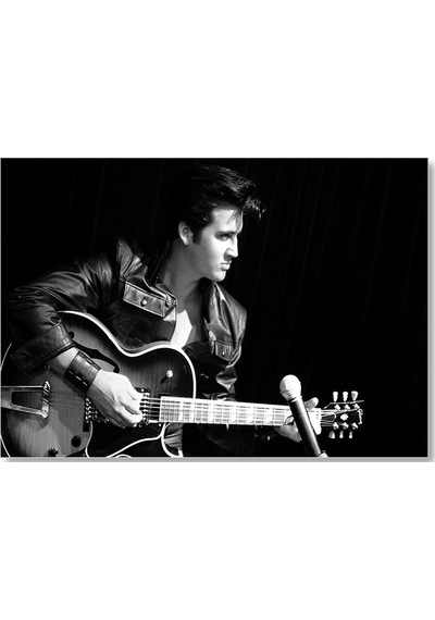 Cakasepetim Elvis Presley Elektrogitar Ve Mikrofon Sb Ahşap Mdf Tablo