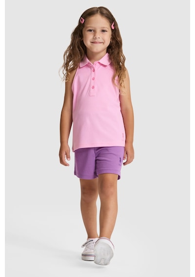 U.s. Polo Assn. Kız Çocuk Menekşe Şort Örme 50325686-vr037 Menekse