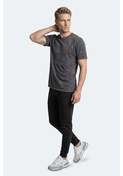 Slazenger Zaır Erkek Baskılı Gri Tişört