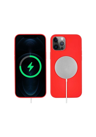 Apple Uyumlu iPhone 13 Pro Kılıf Zore Silksafe Wireless Kapak-Pembe Açı