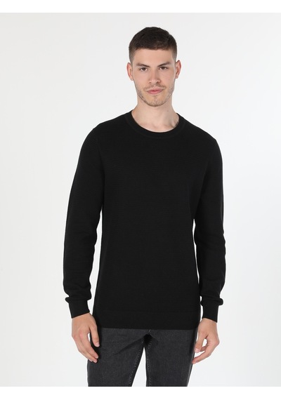 Colin's Colins Regular Fit Bisiklet Yaka Erkek Siyah Kazak 001