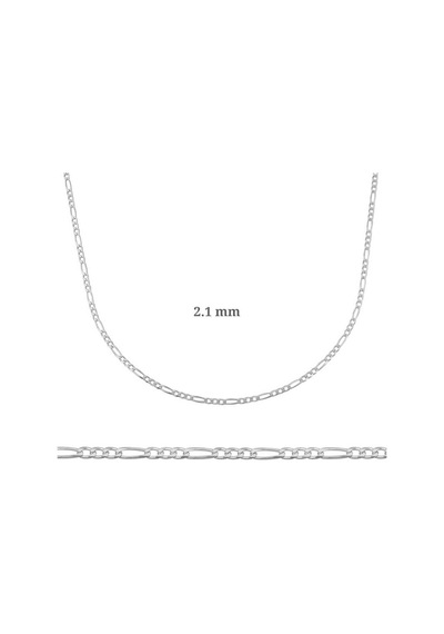 2.10 Mm Gümüş Figaro Zincir - 0.60 Mikron - Name: 45 Cm