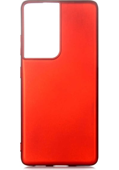 Samsung Uyumlu Galaxy S21 Ultra Kılıf Zore Premier Silikon Kapak-Kırmız