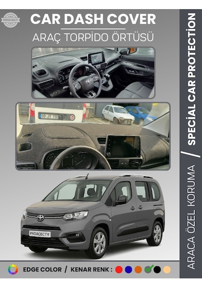 Toyota Proace Cıty 2019-2024 Torpido Örtüsü Panel Halısı Torpido Koruma Tam Uyum Uv Koruma Kaymaz - 231 Stiloto