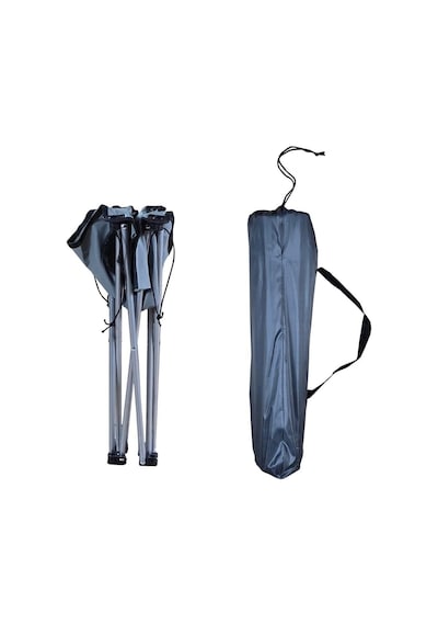 Bysay Kampet Katlanır Şezlong Seti, 2 Şezlong 1 Sehpa, Metal Gövde, Kumaş, Gri, Modern, 3'lü Set Diğer