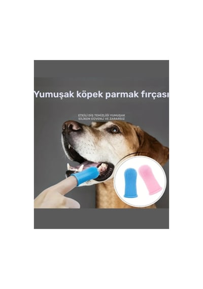 1 Adet - Süper Yumuşak Köpek Ve Kedi Parmak Diş Fırçası Yavru Köpekler Ve Küçük Evcil Hayvanlar İç