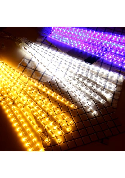 50cm Rgb Led 2mt. Meteor Yılbaşı Aydınlatması Yağmur Kar Efekti Tüp Su Geçirmez Parti Çıbık Işık Eklenebilir 6w 2m