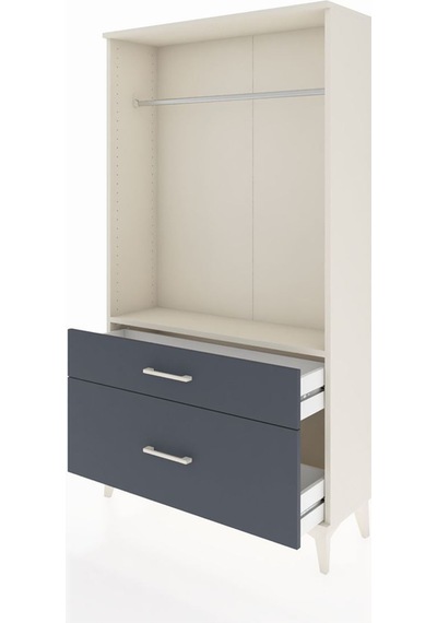 Arges Dolap Tek Raflı 2 Çekmeceli Tek Askılı 88x30x163 Aytaşı-antrasit Aytası