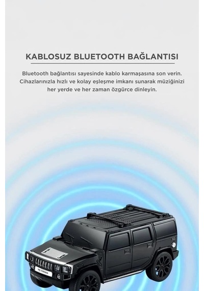 Premium Torima Bluetooth Hoparlör Araba Tasarımlı D48 Siyah Salon Müzik Cep Boy