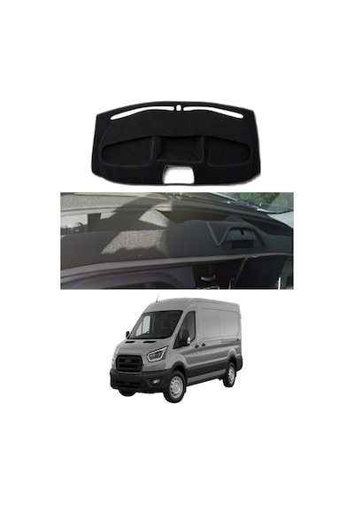Ford - Transit 2020+ Uyumlu Torpido Koruma Kılıfı - Gri Şeritli