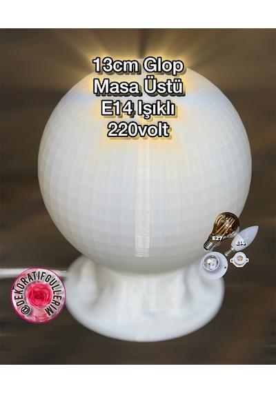013cm Glop E14ışıklı 220volt Dekoratif Çiçek İmalatı Pla Organik
