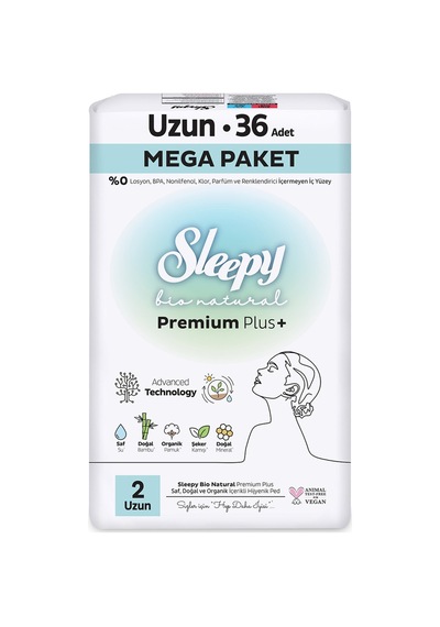 Sleepy Bio Natural Premium Plus+ Uzun 36'lı - 6 Adet Tarı