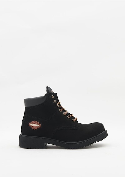 Harley Davidson 556 Mid Black Süet Erkek Bot Siyah