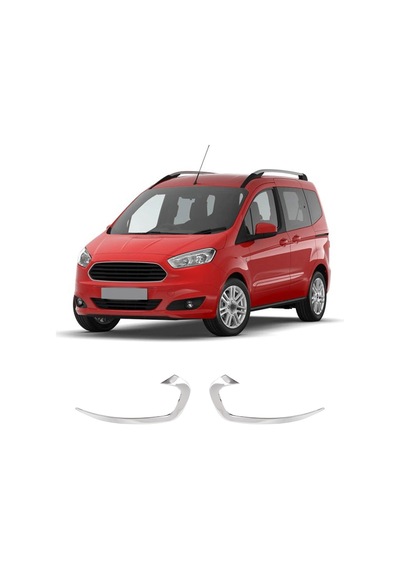 Ford Courier Uyumlu 2014 Ve Üzeri Krom Far Kaşı 2 Parça Paslanmaz Çelik