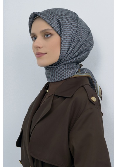 Armine Saf İpek Sura Eşarp-2026 İlkbahar-yaz- 952800d Kahve-mavi
