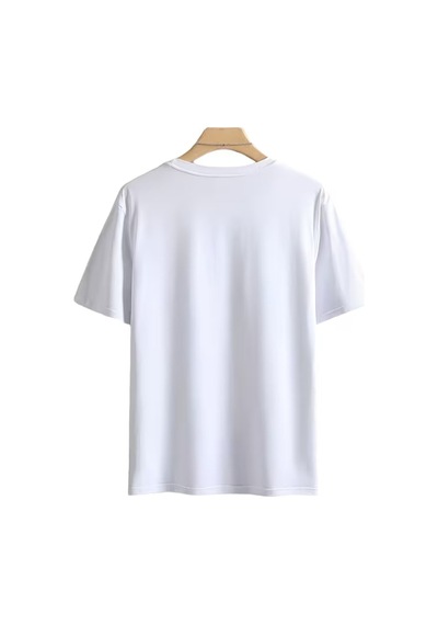 Erkek Ban Baskılı Kompakt T-shirt Beyaz