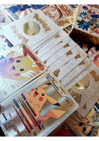 Pokemon Metalize Altın Gold Seri 3d Boyut Oyun Kartı 55 Adet Sunmoon Unbroken Bond Game Card