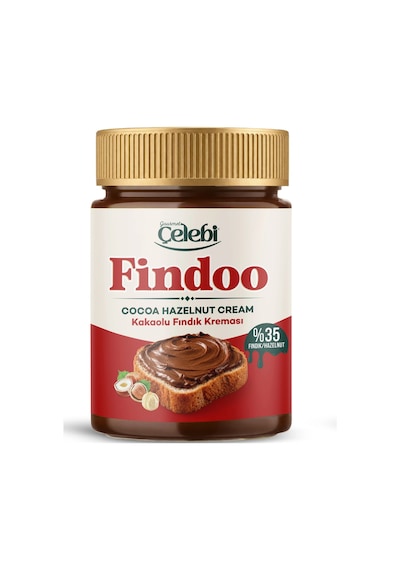 Gourmet Çelebi %35 Gerçek Fındık İçeren Kahvaltılık Sürülebilir Findoo Kakaolu Fındık Kreması 320 G