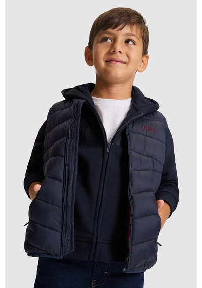 U.S. Polo Assn. Erkek Çocuk Lacivert Kapüşonlu Kapitone Yelek 50328197-vr033