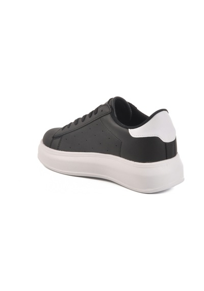 Siyah Beyaz Bağcıklı Kadın Sneaker 156 G Siyah-beyaz