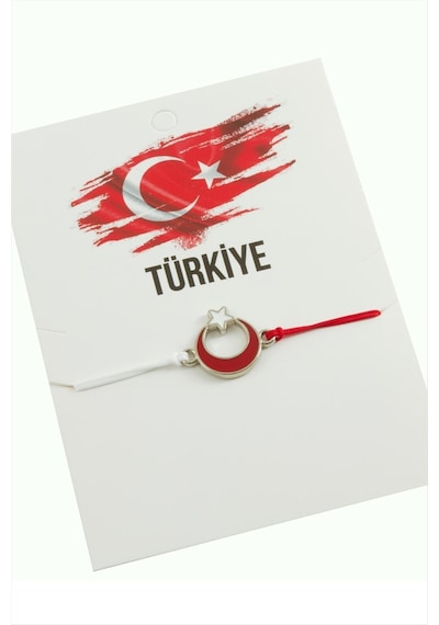 Ay - 690 - Yıldız - Kmrsfres - İp Bileklik-kırmızı Çok Renkli