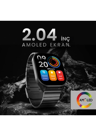 HiFuture APEX 2.04" AMOLED Ekran BT Arama IP68 Su Geçirmez Akıllı Saat  (Hifuture Türkiye Garantili)