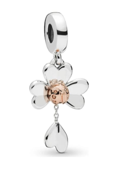 Nur Silver Uğur Böceği Ve Çiçek Gümüş Charm Nur-bl00194
