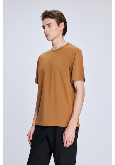 Hatemoğlu Hardal Regular Fit Bisiklet Yaka Pamuklu Triko Tişört 35102024c014 065 598270 Çok Renkli
