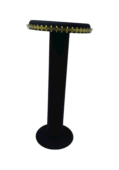 Süet Kumaş Siyah Renk 35 Cm Yuvarlak Model Kolye-tesbih-bileklik Standı