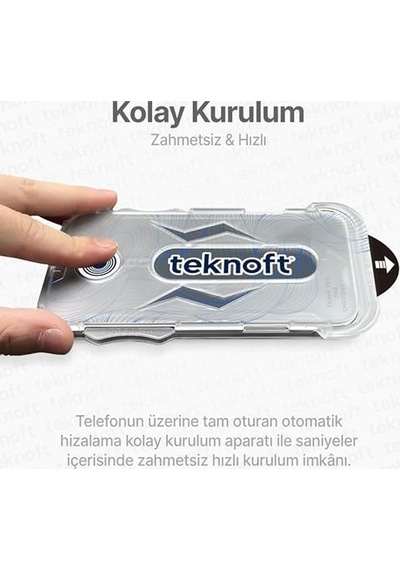 İphone 16e, 14, 13 Pro, 13 İçin Kolay Kurulum Kitli Takılırken Camın Altında Kesinlikle Toz Bırakmayan Ekstra Gü