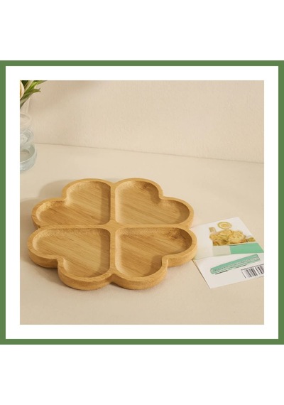 Bezos Bambu Yuvarlak 4 Bölmeli Sunum Tepsisi 21x1.4 Cm 36'lı Paket Hb006