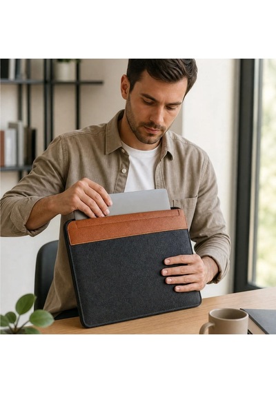 15.6 İnç Mıknatıslı Keçe Laptop Ve Evrak Çantası, Notebook Bilgisayar Ve Dosya Taşıma Çantası 5705 Diğer