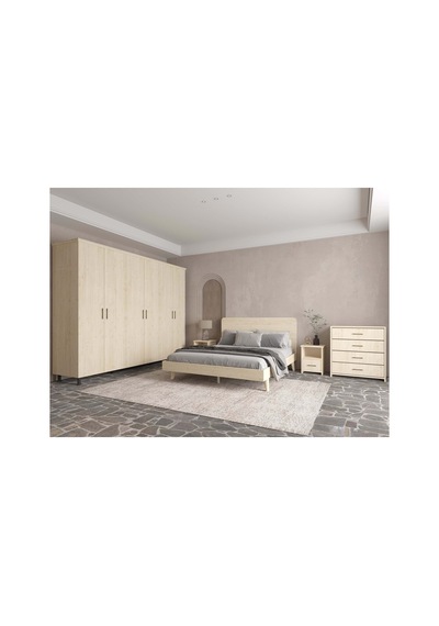Softwood Masif Ahşap Yatak Odası Takımı 4 Kapaklı Vernik 200x200