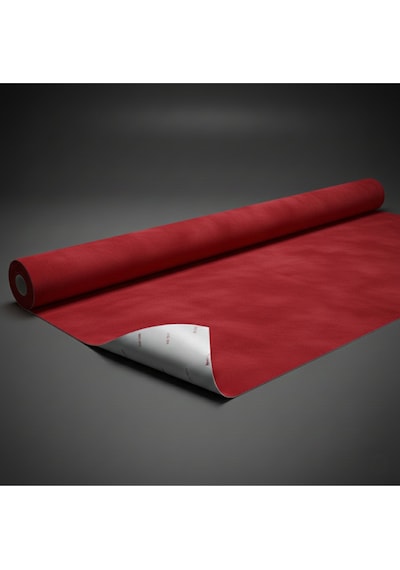 Yapışkanlı Flok Süet Suni Deri 100 X 150 -kırmızı Kırmızı