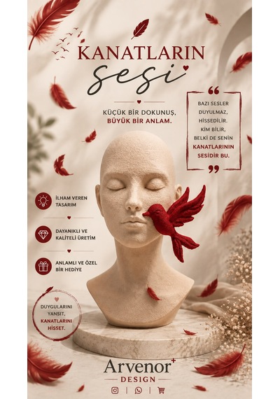 Kanatların Sesi 15cm Dekoratif Biblo 3d Baskı