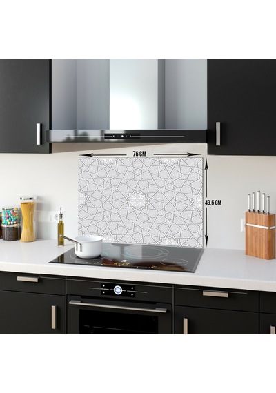Decorıta Cam Ocak Arkası Koruyucu | Selçuklu Motifi Decorıta Cam Ocak Arkası Koruyucu | Selçuklu Motifi