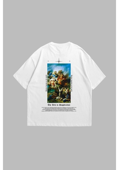 Tarzsokak Art Is Supplication Siluet Baskılı Oversize Unisex Beyaz Beyaz Tarzsokak Art Is Supplication Siluet Baskılı Oversize Unisex Beyaz Beyaz