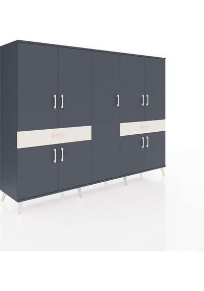 Hyperion Dolap 12 Raflı 2 Çekmeceli 8 Kapaklı 220x44x163 Antrasit Antrasit-antrasit/aytaşı Hyperion Dolap 12 Raflı 2 Çekmeceli 8 Kapaklı 220x44x163 Antrasit Antrasit-antrasit/aytaşı