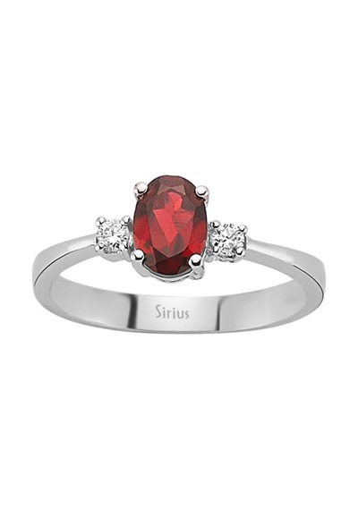 Sirius Pırlanta Ve Oval Garnet Taşlı Yüzük 0824R0043