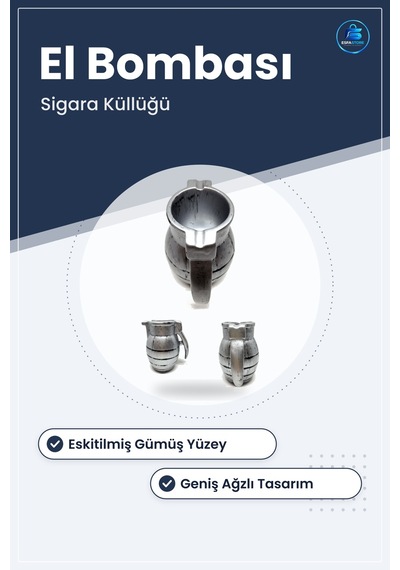 El Bombası Görünümlü Sigara Hazneli Kül Tablası 11x13x9 Cm Dekora